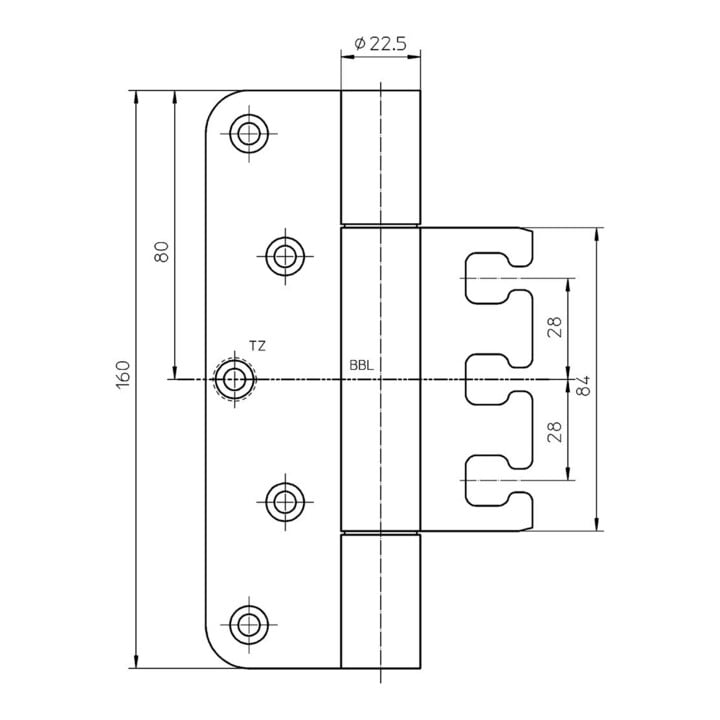 SIMONSWERK Objektband VX 7729/160 Edelstahl