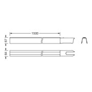 Siteco Rail porteur 1 longueur L1500mm, 14x2,5, ws 51TR1CE-4