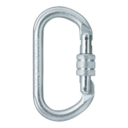 SKYLOTEC Karabiner,oval,m. Schraub sich.,Stahl,EN 362, 22 kN