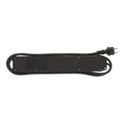Socle multiprises IP44 6 prises noir 2m H07RN-F 3G1,5-4