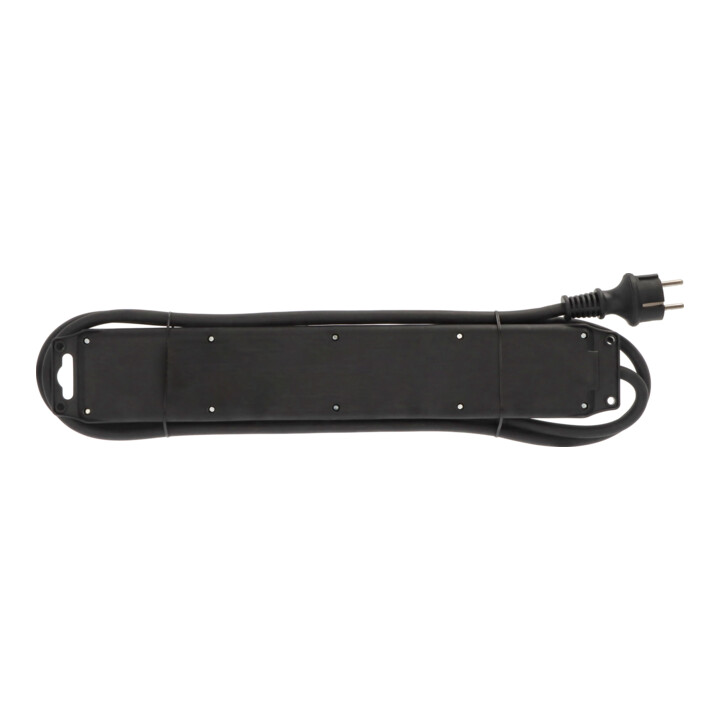 Socle multiprises IP44 6 prises noir 2m H07RN-F 3G1,5