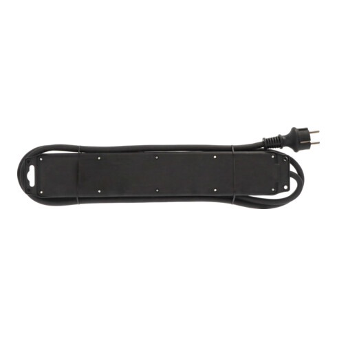 Socle multiprises IP44 6 prises noir 2m H07RN-F 3G1,5