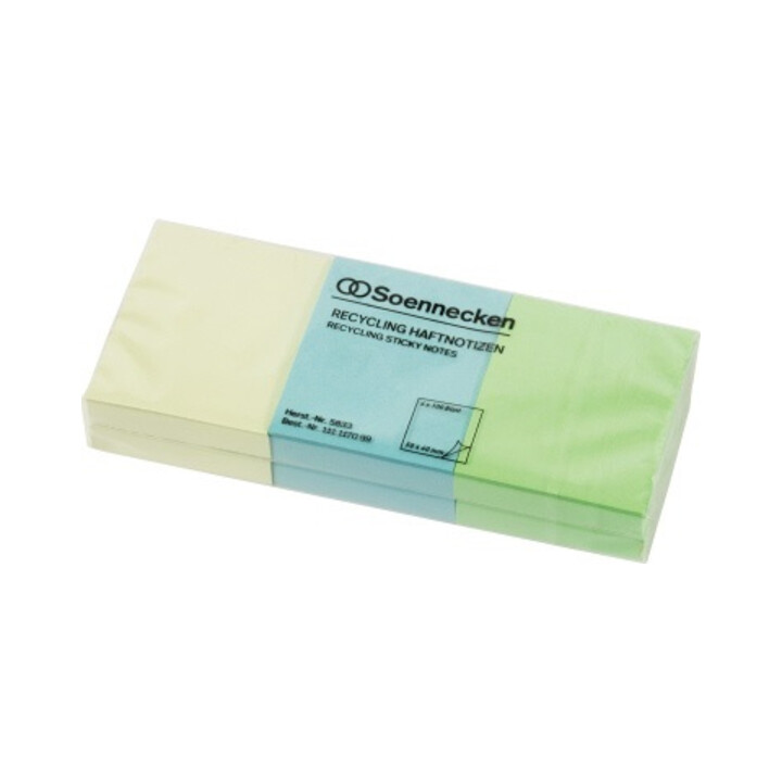Soennecken Haftnotiz 5833 Recycling 50x40mm 100Blatt sort. 6 St./Pack.