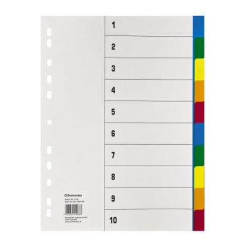 Soennecken Register 1531 DIN A4 blanko 10teilig PP farbig