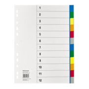 Soennecken Register 1532 DIN A4 blanko 12teilig PP farbig