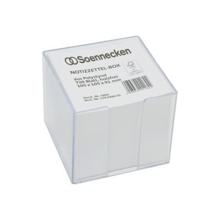 Soennecken Zettelbox 5806 105x105x91mm transparent +Inhalt