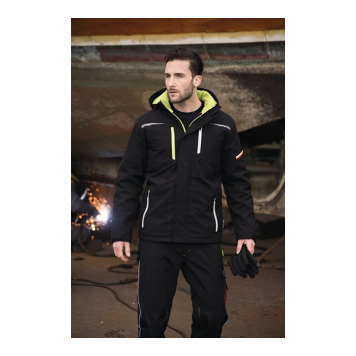 Softshell-Berufsparka Terrax Workwear Gr.XL schwarz/limette TERRAX
