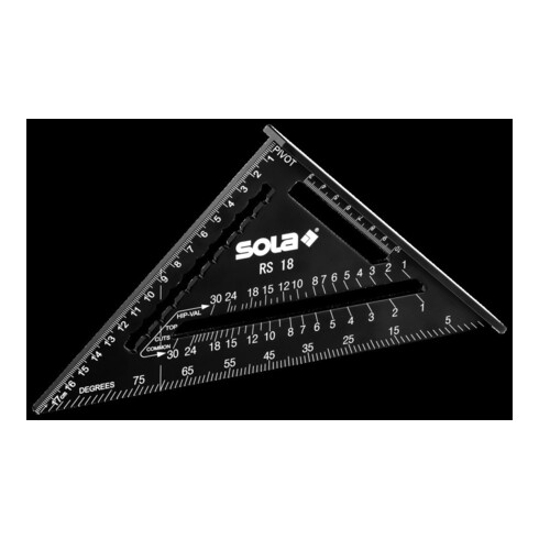 SOLA Sparrenwinkel 30cm Aluminium mit Skala und Anschlag