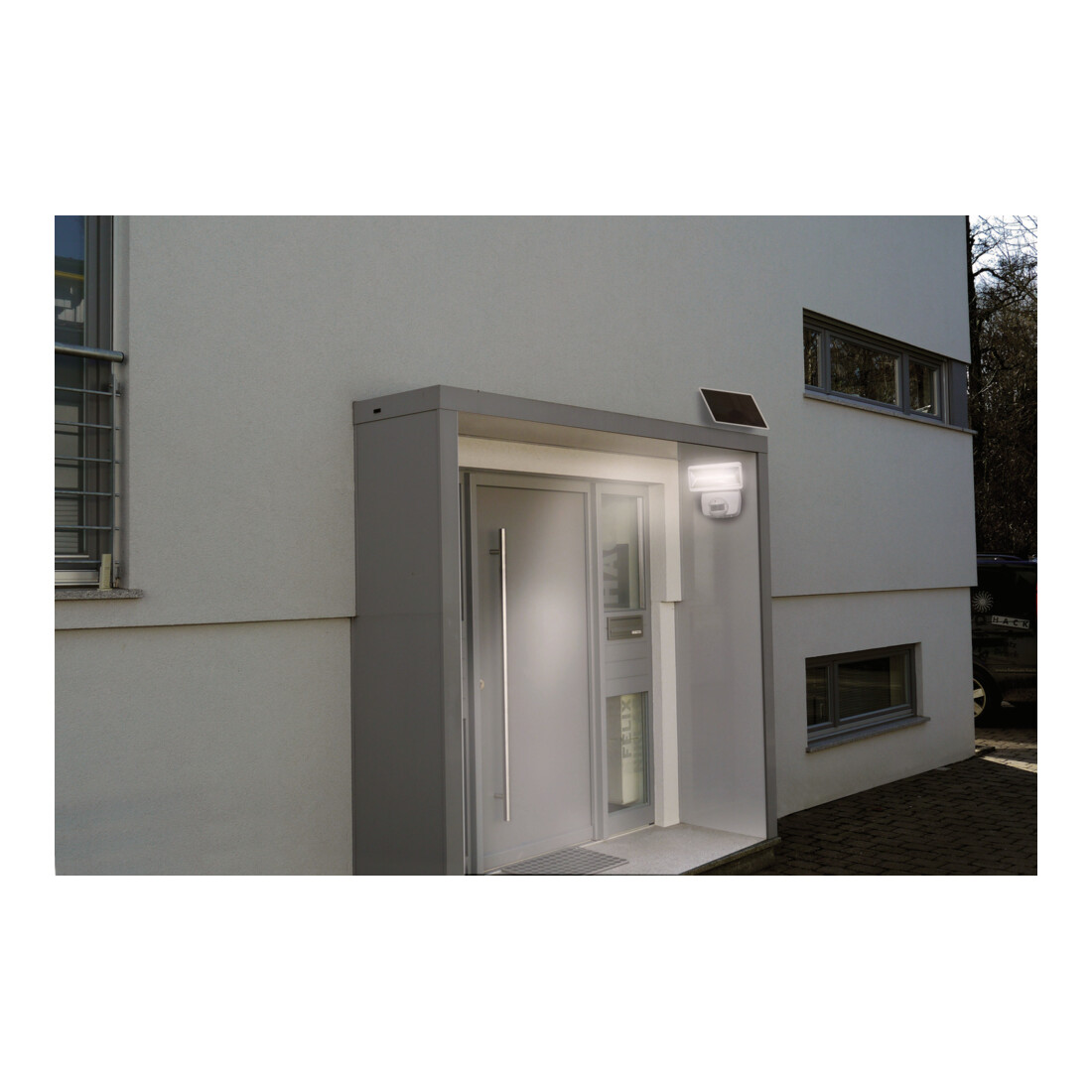 Solar LED schijnwerper SOL 800 IP44 met infrarood bewegingsmelder wit