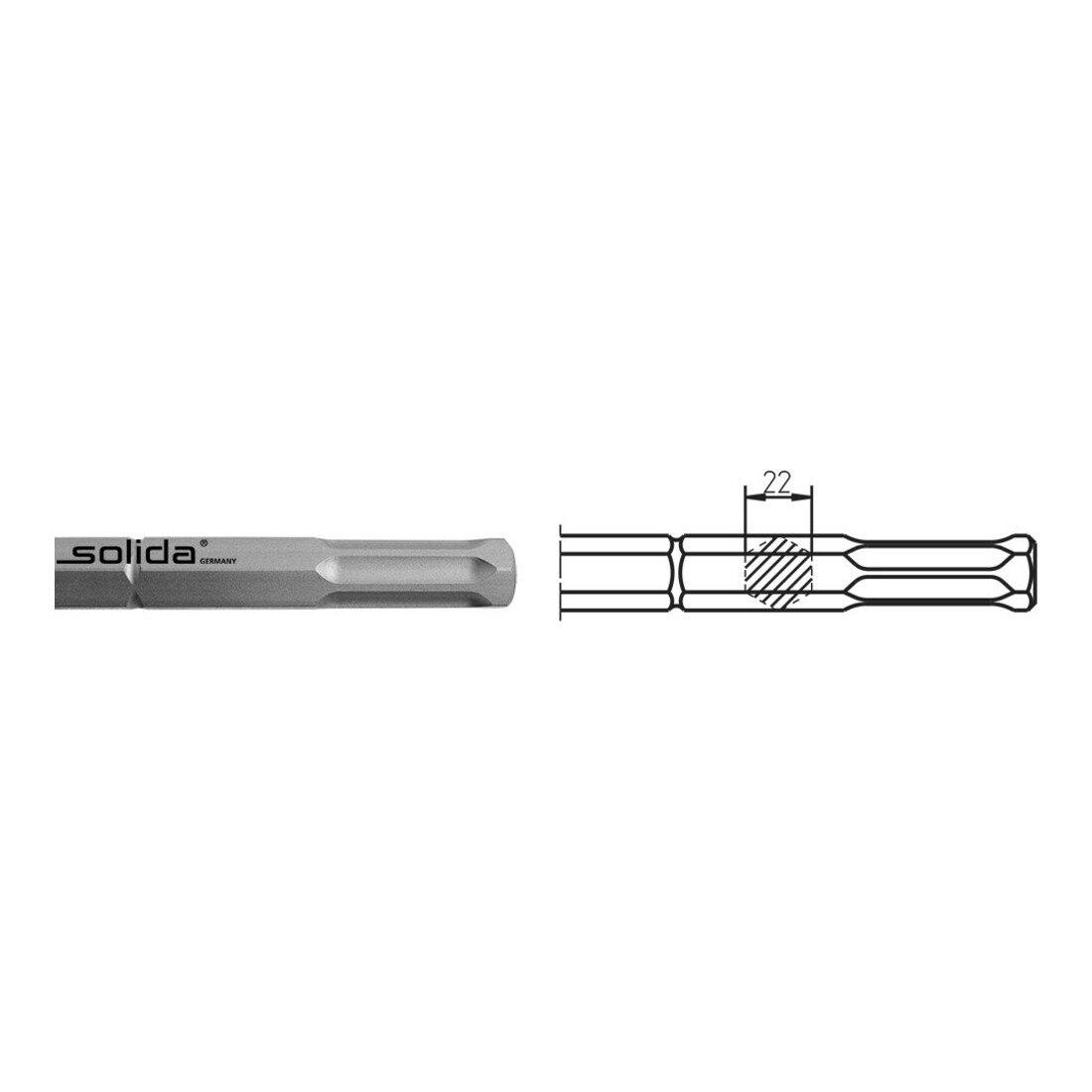 solida Ciseau à mastic M12 - fixation 152x635mm Hex. 22 mm avec 6 rainures HILTI