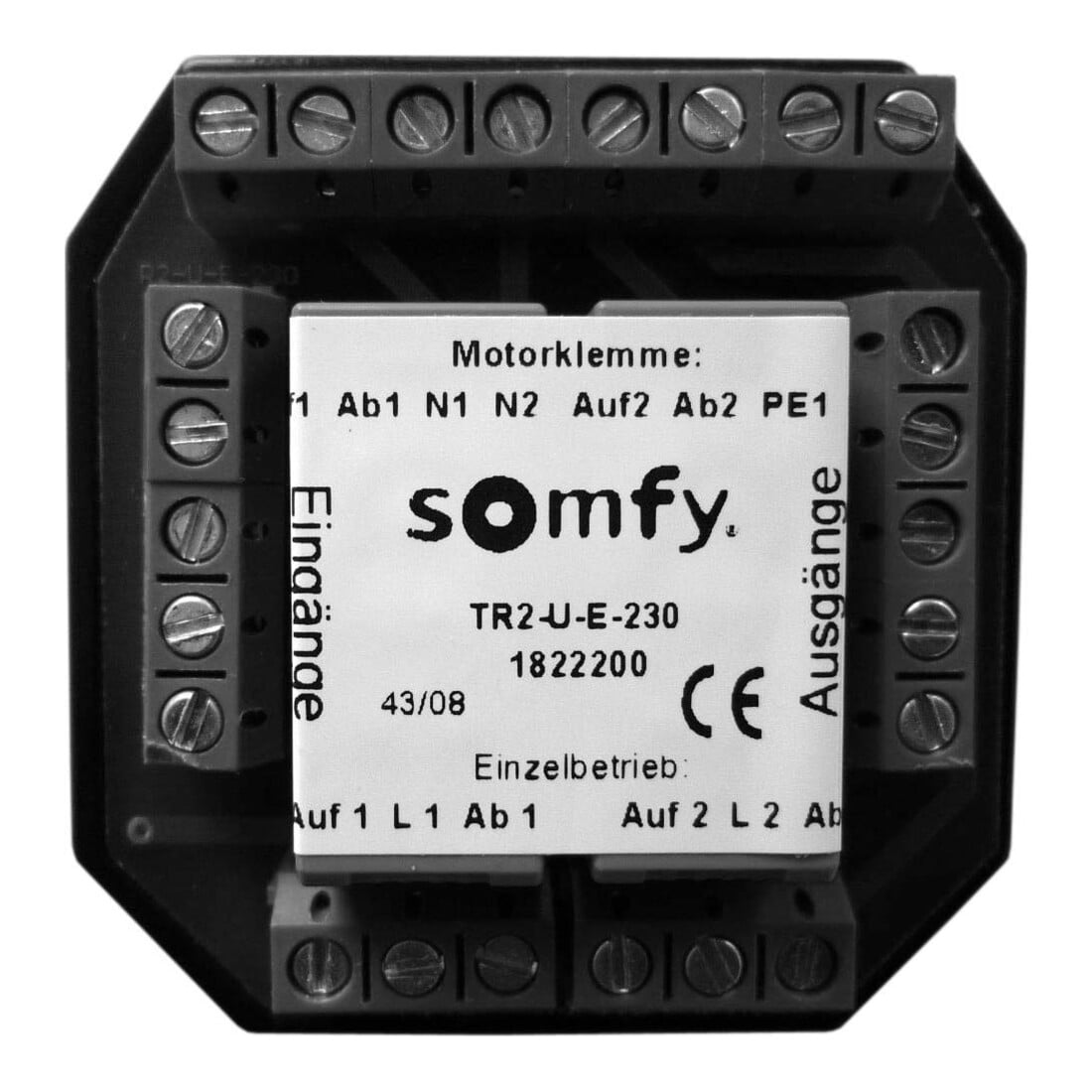 Somfy Relais de séparation encastrable pour deux moteurs TR2-U-E-230