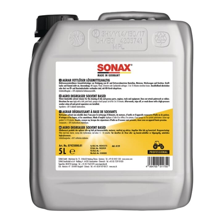 SONAX AGRAR Fettlöser lösemittelhaltig 5 l