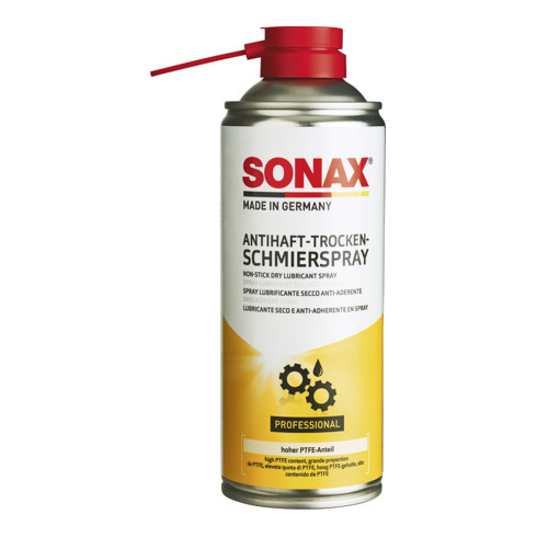 SONAX Antihaft-TrockenSchmierSpray 400 ml für Schmierung von Gleitflächen