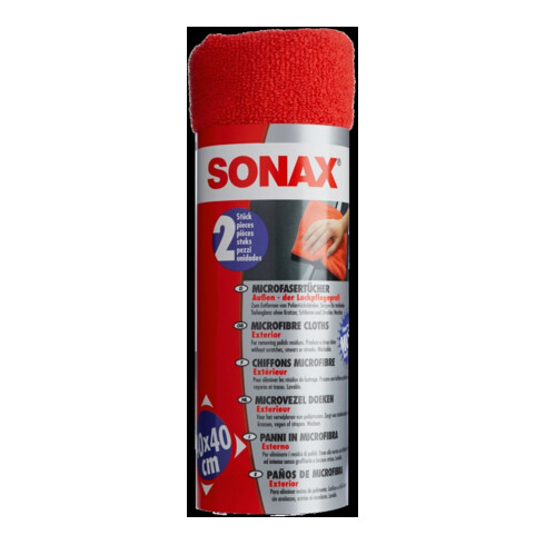 SONAX Chiffon microfibre extérieur 2 pièces