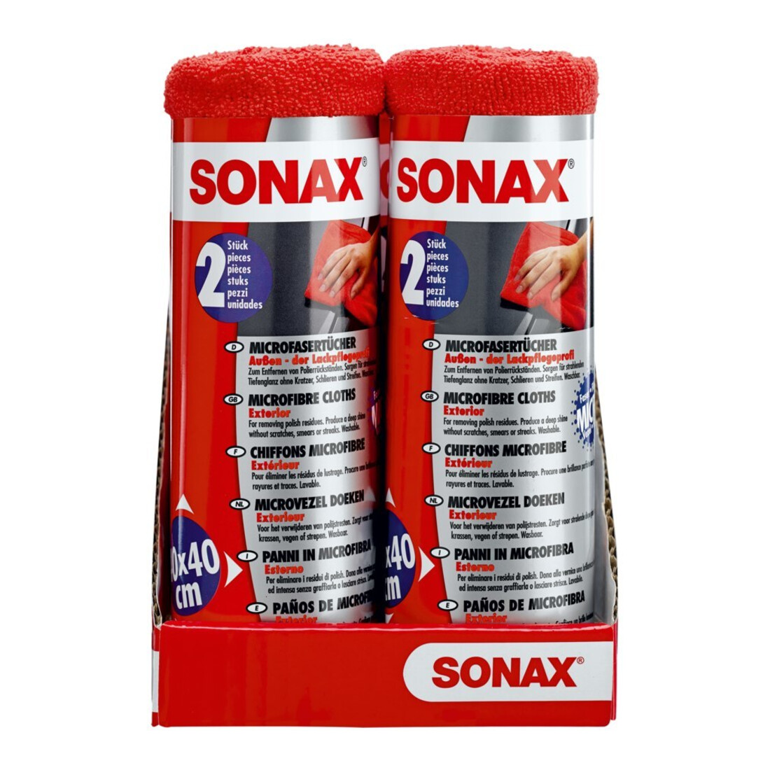 SONAX Chiffon microfibre extérieur 2 pièces