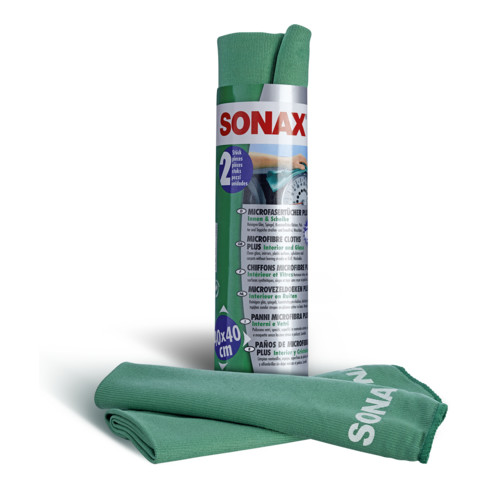 SONAX MicrofaserTücher PLUS Innen&Scheibe für das Auftragen von Produkten