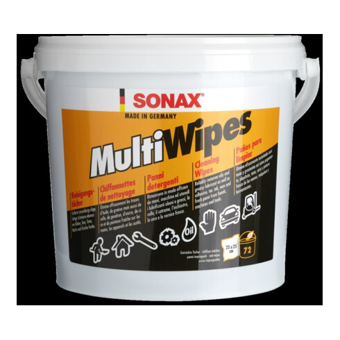 SONAX MultiWipes lingettes humides nettoyantes 72 pcs seau