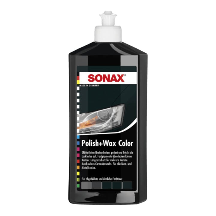 SONAX Polish + Wax Color Schwarz, 500 ml