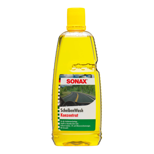 SONAX ScheibenWash Konzentrat mit Citrusduft 1 l für verschmutzte Scheiben