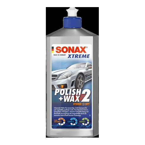 SONAX XTREME Polish+Wax 2 Hybrid NPT 500 ml für Kratzer/Abnutzungen im Lack