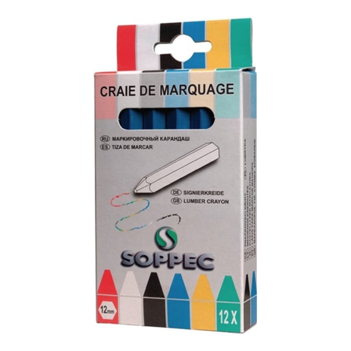 Soppec Markierkreide Schachtel mit 12 Stücken blau
