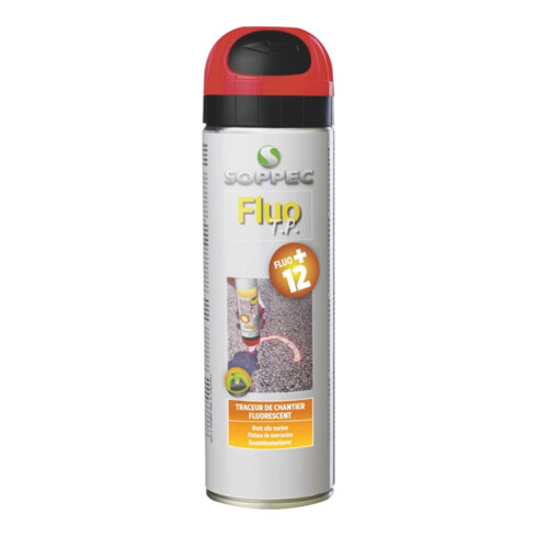 Soppec Markierungsspray FLUO TP 500 ml 9-12 Monate sichtbar für Baustellen rot