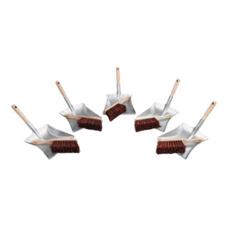 SOREX Set pelle à poussière avec manche en bois 5x Arenga/Elaston balai 5x pelle à poussière