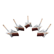 SOREX Set pelle à poussière avec manche en bois 5x Arenga/Elaston balai 5x pelle à poussière