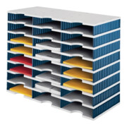 Sortierablage Trio 15 Fächer H363xB723xT331mm Polystyrol grau/blau STYRO-4