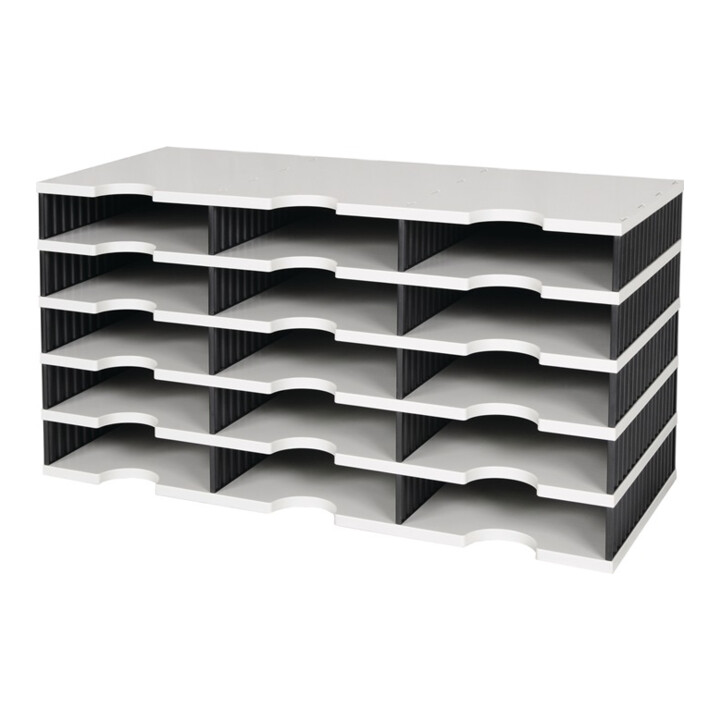 Sortierablage Trio 15 Fächer H363xB723xT331mm Polystyrol grau/schwarz STYRO