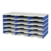 Sortierablage Trio 24 Fächer H573xB723xT331mm Polystyrol grau/blau STYRO-4