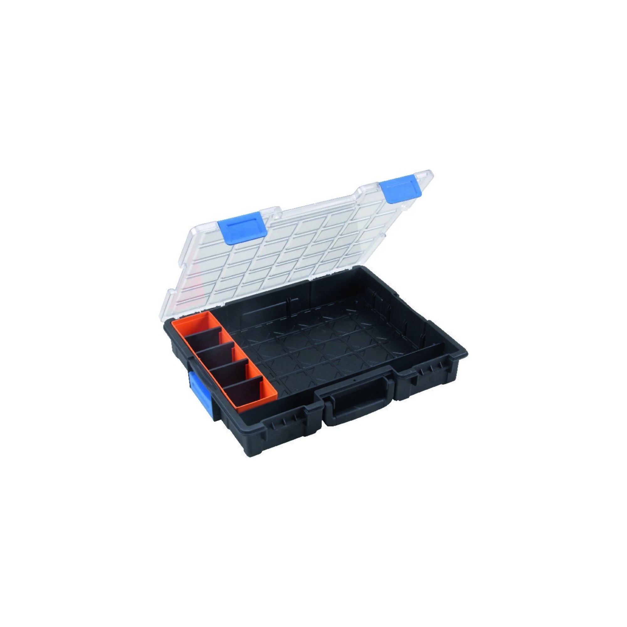 Sortimentskasten B440xT355xH76mm 12 Fächer 10 Trennstege transp.schwarz ; Allit