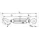 Spannschloss DIN1480 verzinktm.Haken u.Öse L.320-430mm M16 Augen-W.22mm-4