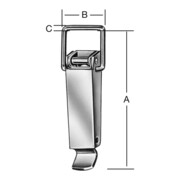 Spannverschluss H.87mm B.33mm STA roh verz.m.Plombiermögl.