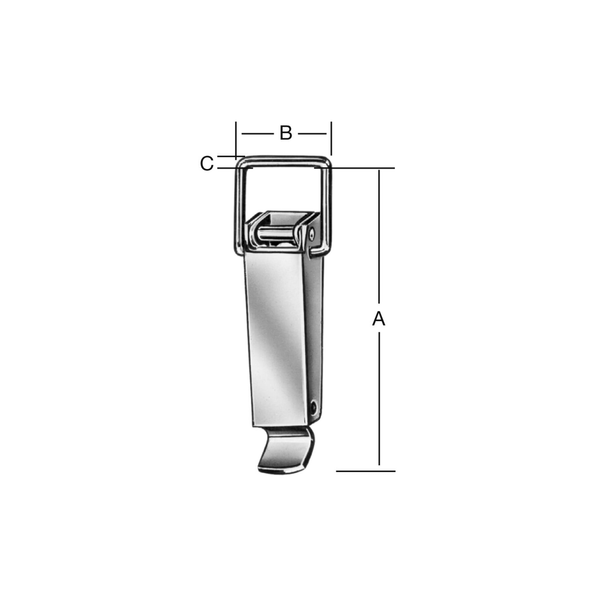 Spannverschluss H.87mm B.33mm STA roh verz.m.Plombiermögl. ; Vormann