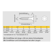 Spanplattenschraube VELOX gelb.verzinkt 6X50/30 T-4
