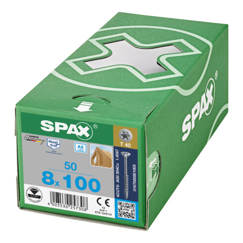 SPAX A2 SEKO T-STAR+ T40 TG 4CUT 8 x 100
