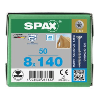 SPAX A2 SEKO T-STAR+ T40 TG 4CUT 8 x 140