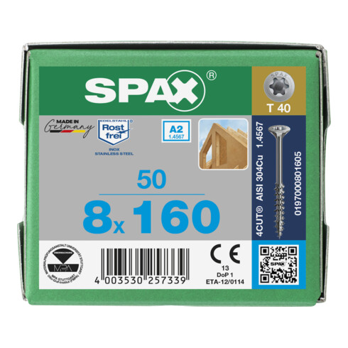 SPAX A2 SEKO T-STAR+ T40 TG 4CUT 8 x 160