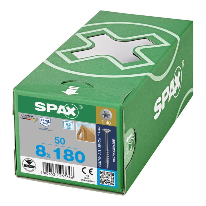 SPAX A2 SEKO T-STAR+ T40 TG 4CUT 8 x 180