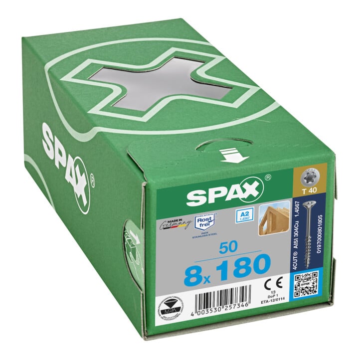SPAX A2 SEKO T-STAR+ T40 TG 4CUT 8 x 180