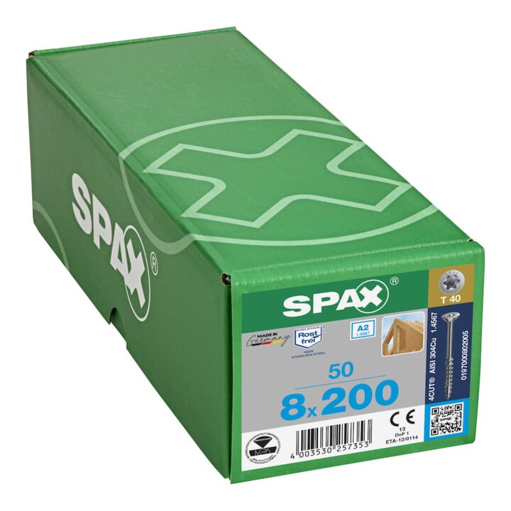 SPAX A2 SEKO T-STAR+ T40 TG 4CUT 8 x 200
