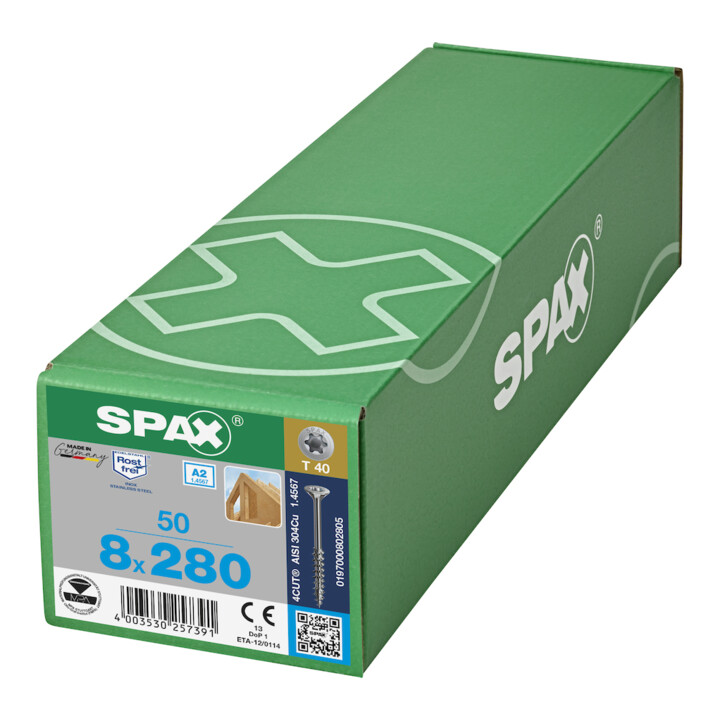 Spax A2 SEKO T-STAR+ T40 TG 4CUT 8 x 280