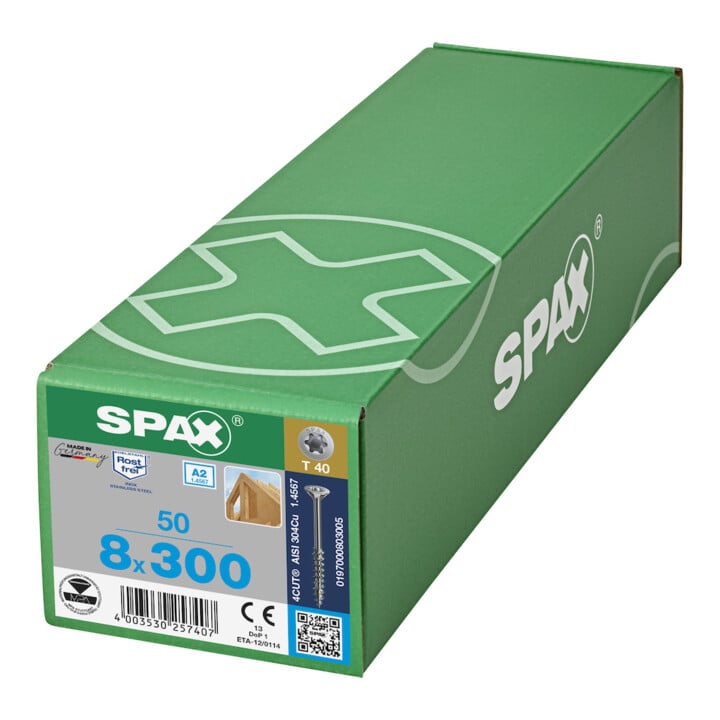 Spax A2 SEKO T-STAR+ T40 TG 4CUT 8 x 300