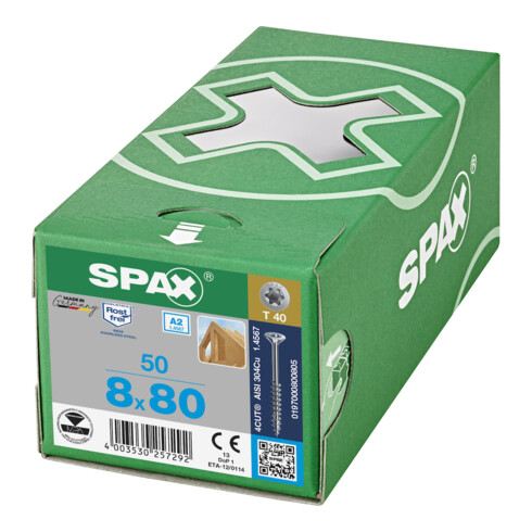 SPAX A2 SEKO T-STAR+ T40 TG 4CUT 8 x 80