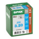 Spax Acier inoxydable 3 x 20 mm Tête fraisée bombée T-STAR plus Filetage complet Pointe S A2 inoxydable