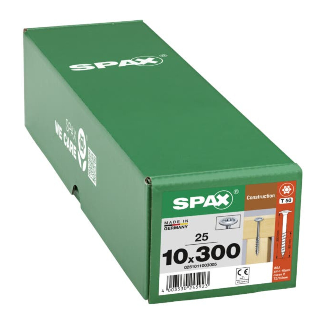 Spax ART 88193 Tellerkopf Stahl geh. 10 x 300/80 -T50 WIROX gal Zn S