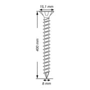 Spax ART 88196 Seko avec nervures de fraisage et pointe Cut, acier WIROX 8 x 400 - T40, zingué-5