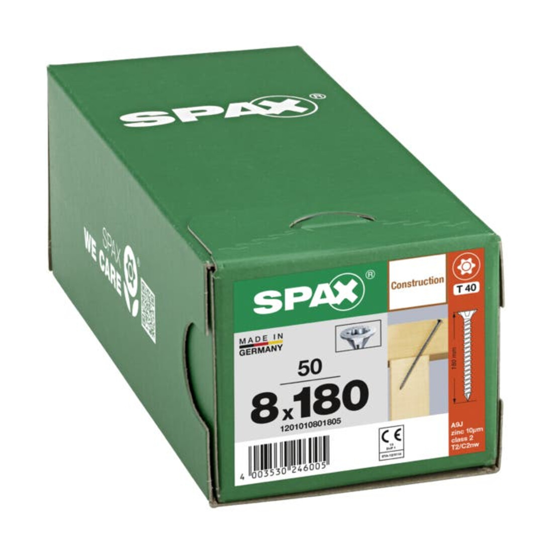 Spax ART 88196 Seko mit Fräsrippen und Cutsp. St. WIROX 8 x 180 -T40 gal Zn S