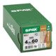 Spax ART 89015 Vis à tête fraisée acier trempé 4,5 x 60 -T20 WIROX gal Zn S